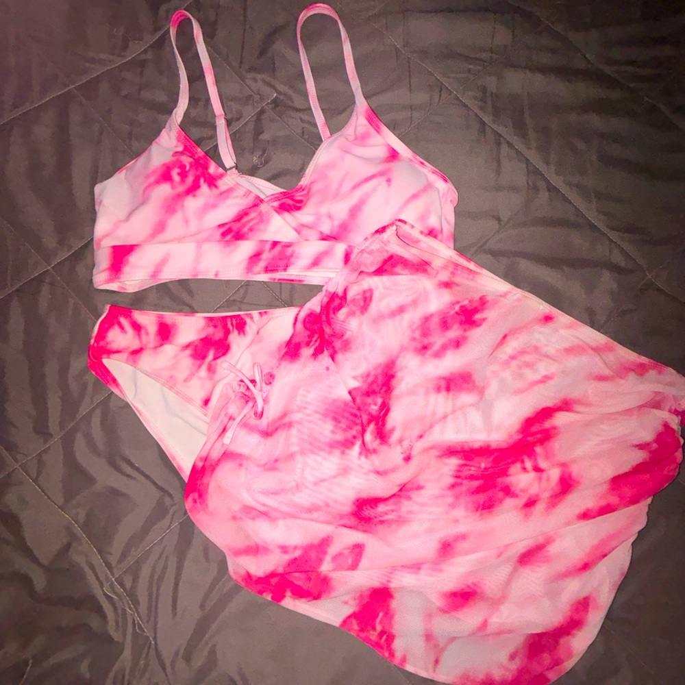 SHEIN Tye Dye Bikini With Sarong